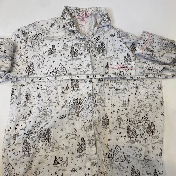 Victoria’s Secret Winter Animal Scene Fantasy Pajama Set EUC Sz M 2 Piece - Picture 9 of 16